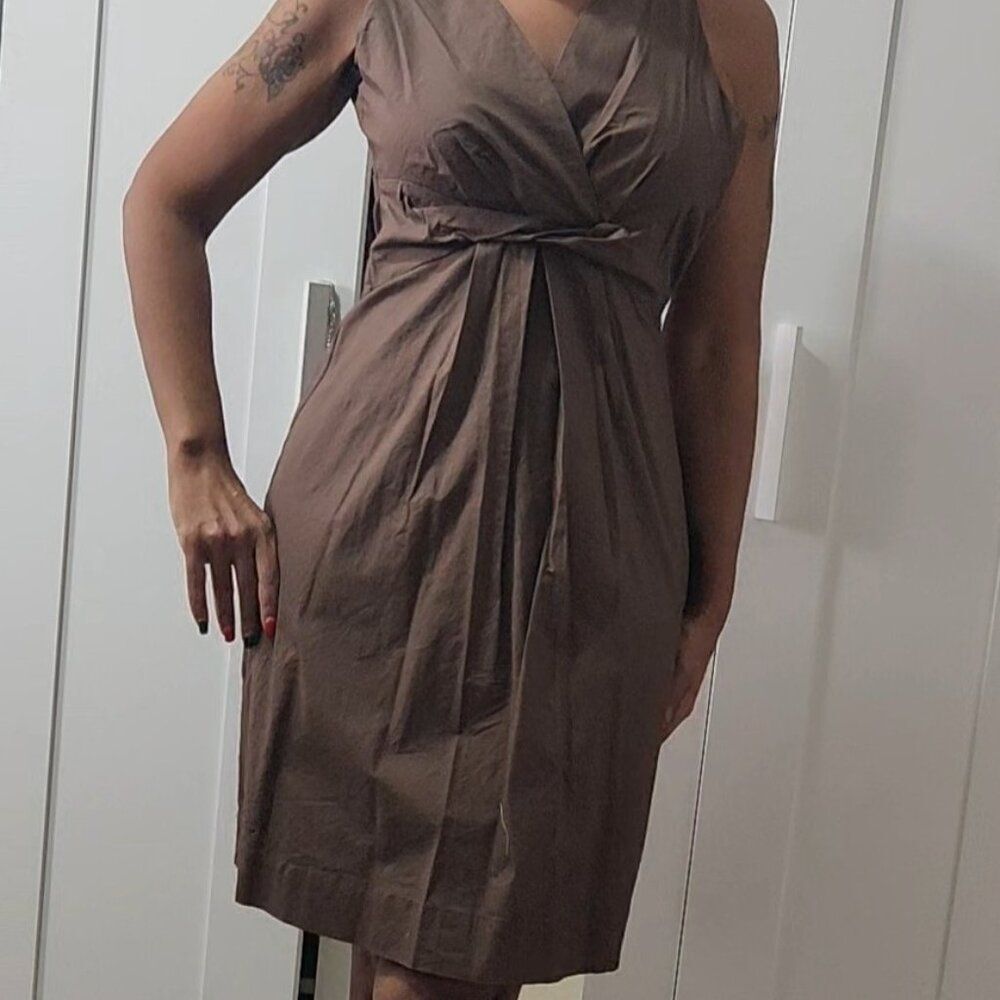 NY & Co Brown Knee length Sleeveless dress Size 2